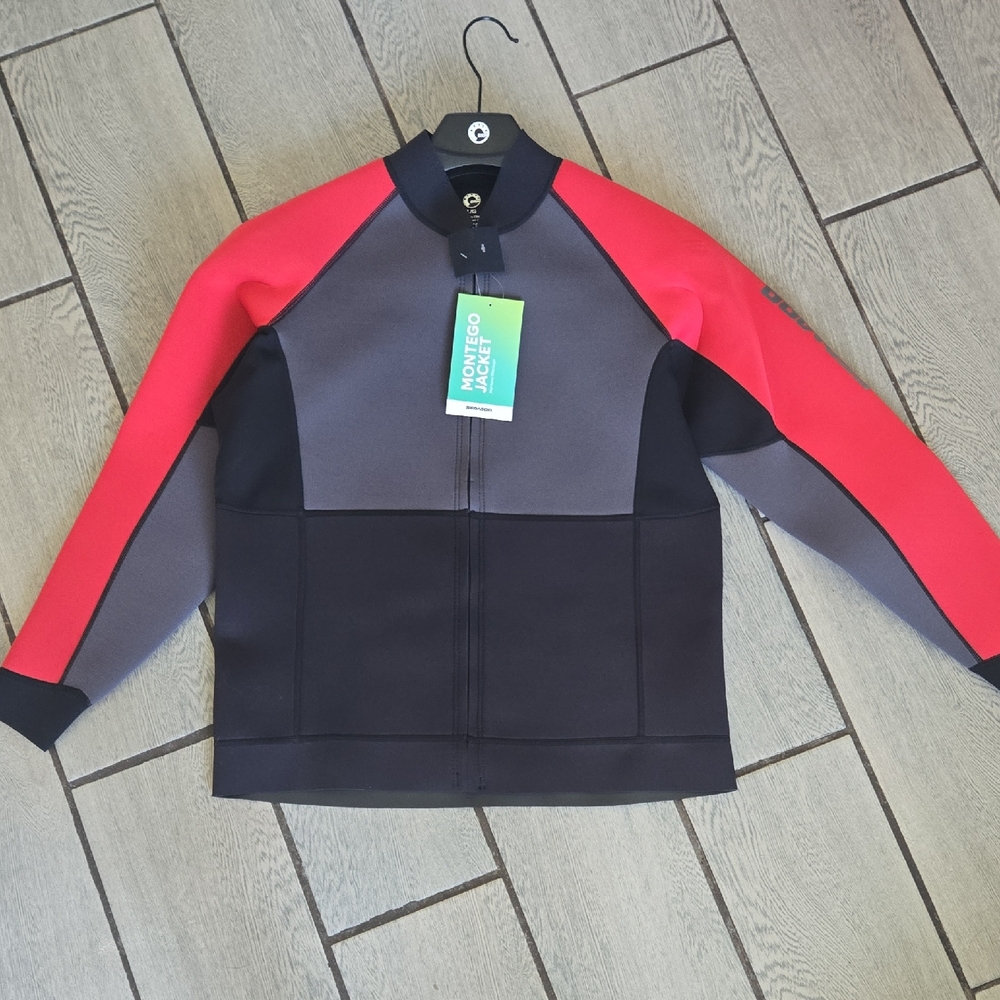 NWT Sea-Doo Montego Men’s Jacket – Size L – Lava‎ Red/Gray/Black Neoprene